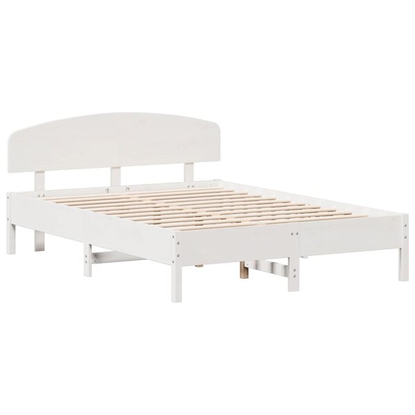 vidaXL Cadre de lit sans matelas blanc 160x200 cm bois de pin massif