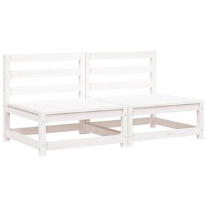 vidaXL Canapés centraux de jardin 2 Pièces blanc bois de pin massif