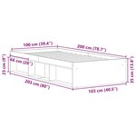 vidaXL Cadre de lit sans matelas vieux bois 100x200 cm bois ingénierie