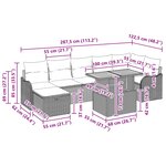 vidaXL Ensemble de canapé de jardin avec coussin 8 Pièces Gris polyrotin