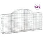 vidaXL Paniers à gabions arqués 10 Pièces 200x30x80/100 cm Fer galvanisé