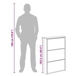 vidaXL Meuble à chaussures avec miroir 3 couches Blanc brillant 63 x 17 x 102 5 cm
