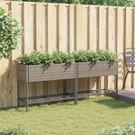vidaXL Jardinières avec étagère 2 Pièces gris 90x40x75 cm résine tressée