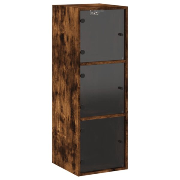 vidaXL Armoire murale avec portes en verre chêne fumé 35x37x100 cm