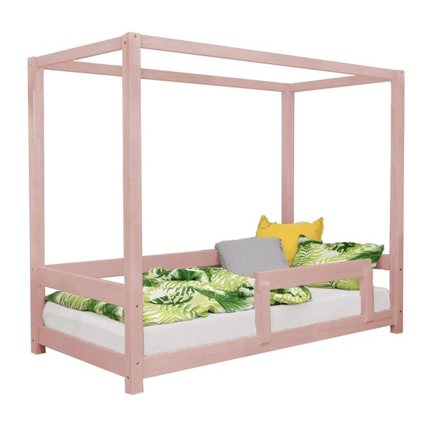 Lit cabane enfant BUNKY 120 x 200 rose pastel