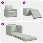 vidaXL Canapé-lit avec coussin Gris clair 74 x 77 x 81 cm Velours
