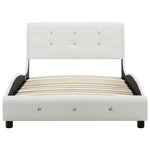 vidaXL Lit avec matelas à mémoire de forme Blanc Similicuir 90x200 cm