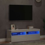 vidaXL Meubles TV avec lumières LED 2 Pièces blanc brillant 60x35x40 cm