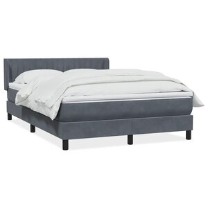 vidaXL Sommier à lattes de lit et matelas gris foncé 160x210cm velours
