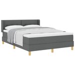 vidaXL Lit à ressorts avec matelas Gris foncé 190 x 140 cm tissu
