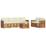 vidaXL Ensemble de canapés d'extérieur 7 Pièces Naturel et Crème
