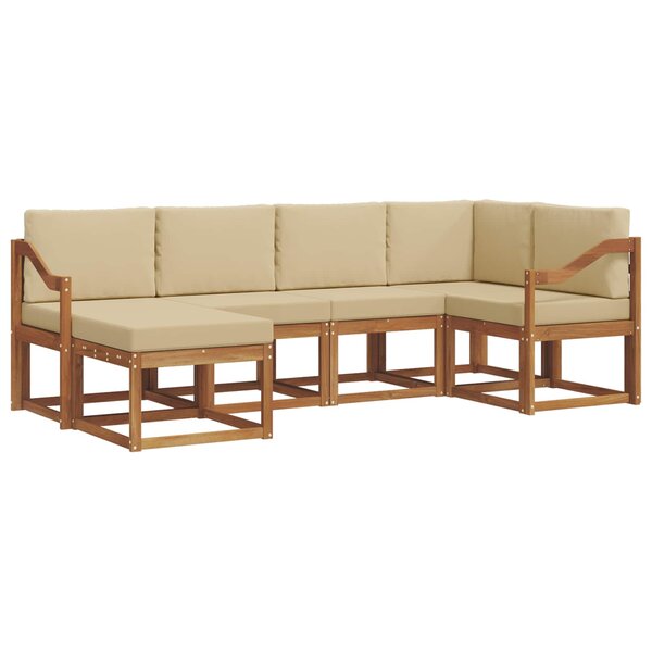 vidaXL Ensemble de canapés d'extérieur 6 pc Naturel et Beige
