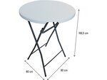 Table haute pliante en plastique Ø 80 cm "Lili" - blanc