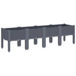 vidaXL Jardinière avec pieds gris 160x40x42 cm PP