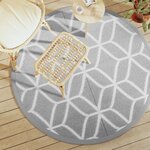 vidaXL Tapis d'extérieur gris Ø160 cm PP
