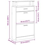 vidaXL Meuble à chaussures avec tiroir et plateau en verre Bois Blanc