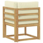 vidaXL Canapé d'angle extérieur Bois d'Acacia Massif Blanc
