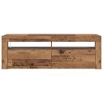 vidaXL Meuble TV avec lumières LED vieux bois bois d'ingénierie