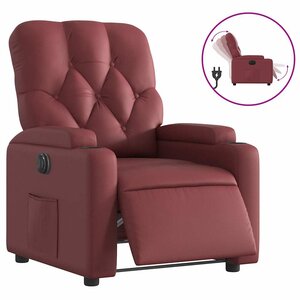 vidaXL Fauteuil inclinable électrique Rouge bordeaux Similicuir