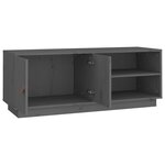 vidaXL Meuble TV Gris 105x34x40 cm Bois de pin massif