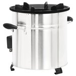 vidaXL Poêle à bois avec ventilateur USB Argenté 35 5x26x28 cm Inox