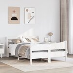 vidaXL Cadre de lit avec tête de lit blanc 150x200 cm bois pin massif