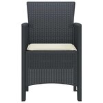 vidaXL Chaise de jardin 4 Pièces Anthracite 53 x 49 x 85 cm PP