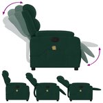 vidaXL Fauteuil de massage inclinable vert foncé velours