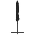 vidaXL Parasol de jardin en porte-à-faux avec mât en acier noir 300 cm