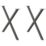 vidaXL Pieds de table à manger en forme de X 2 pièces Anthracite 90 x (72-73) cm Acier