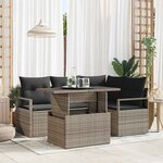 vidaXL Ensemble de canapé de jardin 5 Pièces Gris 100 x 55 x 73 cm