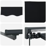 vidaXL Auvent Rétractable Noir 500x300 cm Polyester et Aluminium