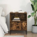 vidaXL Table de chevet Chêne fumé 49 x 36 x 61 cm Bois d'ingénierie