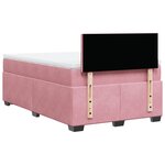 vidaXL Sommier à lattes de lit avec matelas rose 120x190 cm velours