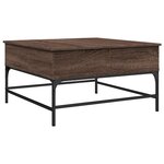 vidaXL Table basse chêne marron 80x80x45 cm bois d'ingénierie et métal