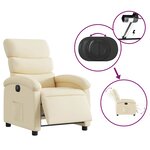vidaXL Fauteuil inclinable électrique Crème Tissu