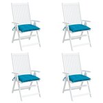 vidaXL Coussins de chaise lot de 4 bleu clair 40x40x7 cm tissu oxford