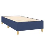 vidaXL Sommier à lattes de lit matelas et LED Bleu 90x200 cm Tissu
