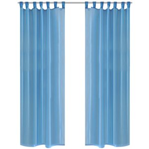 vidaXL Rideau fin Turquoise 140x175 cm 2 Pièces