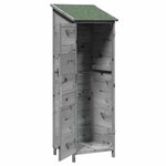 vidaXL Abri de jardin Gris 59 5 x 56 x 176 5 cm Bois de Sapin Massif