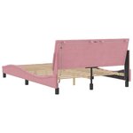 vidaXL Cadre de lit avec lumières LED rose 140x200 cm velours