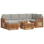 vidaXL Ensemble de canapé d'angle 7 Pièces Gris Naturel et Clair