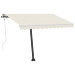 vidaXL Auvent manuel rétractable sur pied 300x250 cm Crème