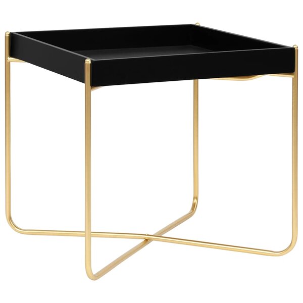 vidaXL Table d'appoint Noir et doré 38x38x38 5 cm MDF