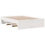 vidaXL Cadre de lit sans matelas avec tiroirs blanc 150x200 cm pin