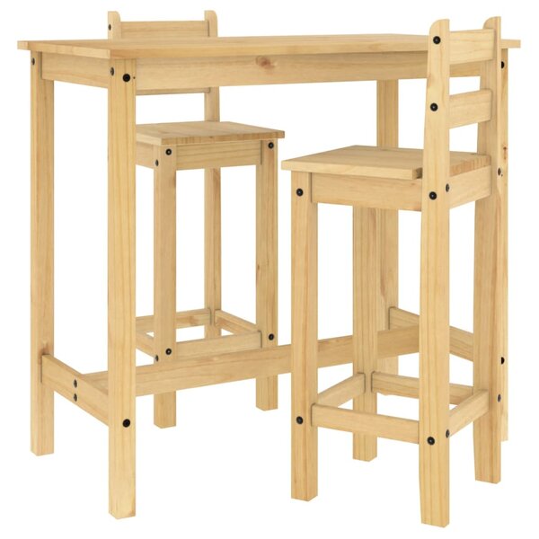 vidaXL Ensemble de bar 3 Pièces Bois de pin massif