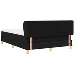 vidaXL Lit à Ressorts avec Matelas Crème 90x200 cm Tissu Noir