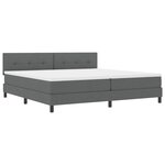 vidaXL Lit boxspring avec matelas Gris foncé 200 x 200 cm tissu