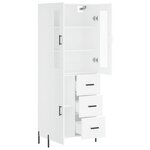 vidaXL Buffet haut Blanc 69 5x34x180 cm Bois d'ingénierie