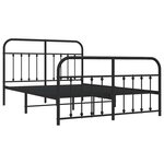vidaXL Cadre de lit métal sans matelas avec pied de lit noir 135x190cm